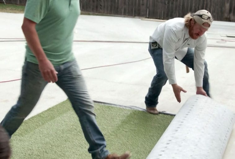 ForeverLawn Wichita Falls and Chip Gaines installing Playground Grass