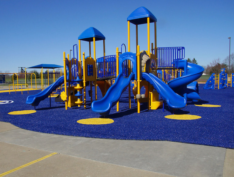 Playground Grass synthetic turf installed at Lake Center Christian School by ForeverLawn NEO