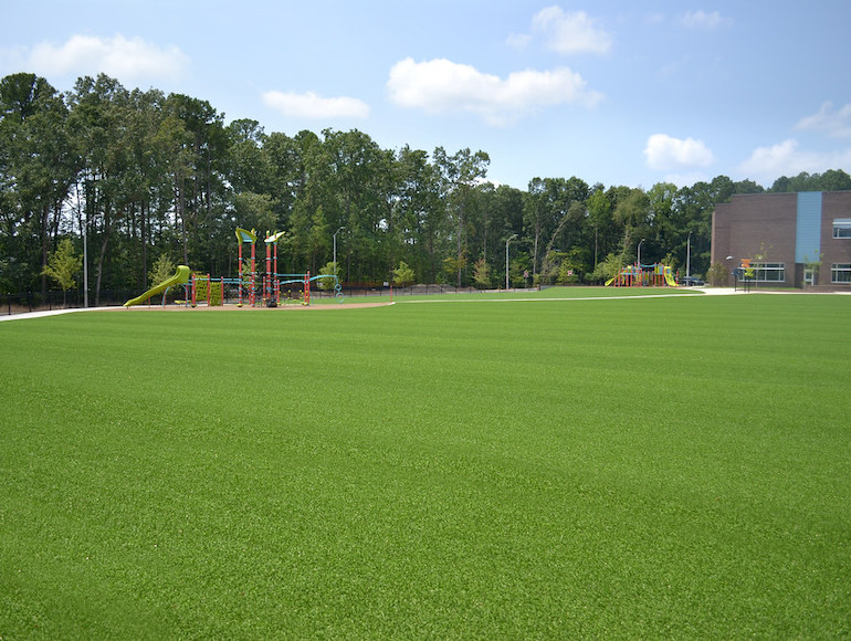 Stough Elementary Playground featuring Playground Grass synthetic turf by ForeverLawn