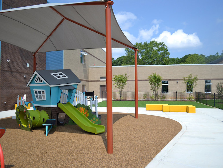 Stough Elementary Playground featuring Playground Grass synthetic turf by ForeverLawn