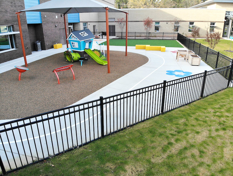 Stough Elementary Playground featuring Playground Grass synthetic turf by ForeverLawn