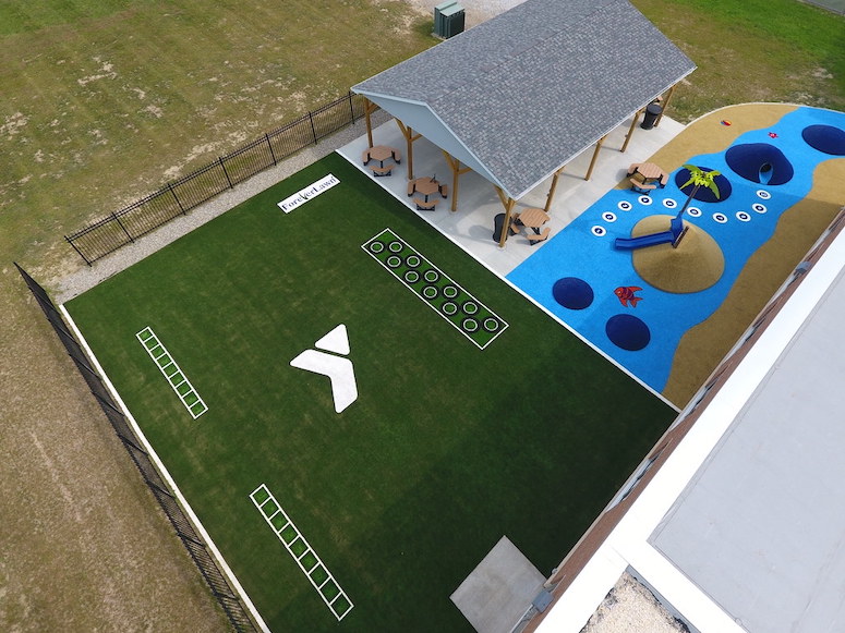 Lake YMCA featuring ForeverLawn synthetic grass installed by ForeverLawn NEO