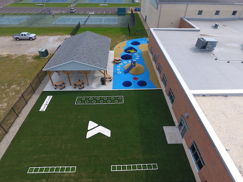 Lake YMCA featuring ForeverLawn synthetic grass installed by ForeverLawn NEO